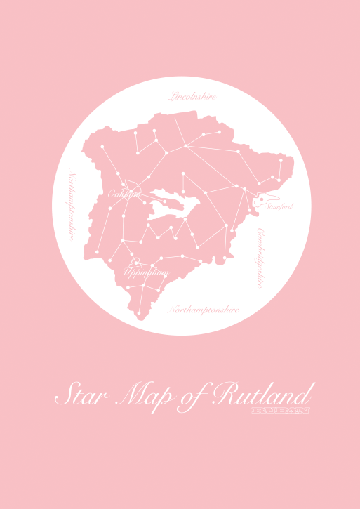 Rutland astronomy map design - blush pink